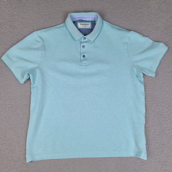 English Laundry Polo‎ Shirt Mens Medium Blue Teal Short Sleeve Soft Fabric - Picture 1 of 12